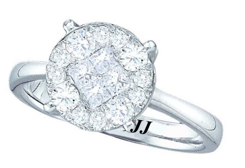 Ladies Diamond Engagement Ring 14K White Gold GD-48816