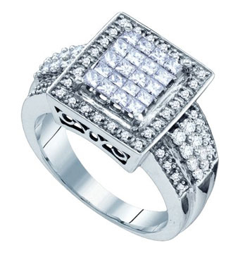 Ladies Diamond Engagement Ring 10K White Gold 1.00 ct. GD-51556