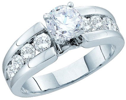 Ladies Diamond Engagement Ring 14K White Gold 1.75 cts. GD-52322 - Click Image to Close