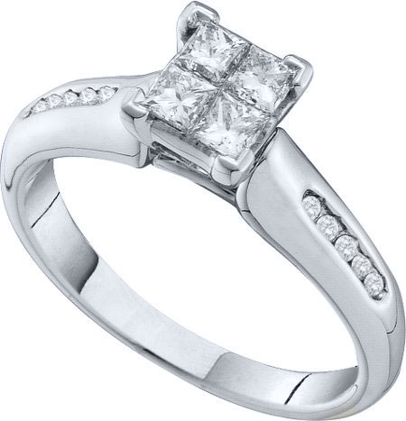 Ladies Diamond Engagement Ring 14K White Gold 0.63 cts. GD-52325