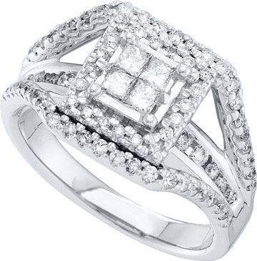 Ladies Diamond Engagement Ring 14K White Gold 1.00 ct. GD-52329