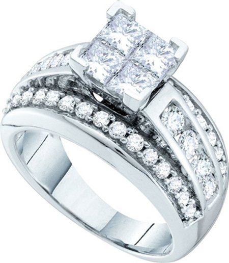 Ladies Diamond Engagement Ring 14K White Gold 2.00 ct. GD-52352