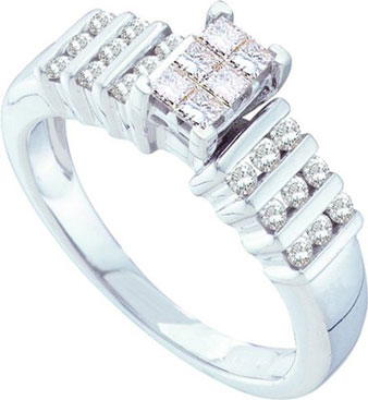 Ladies Diamond Engagement Ring 14K White Gold 0.50 cts. GD-52363 - Click Image to Close
