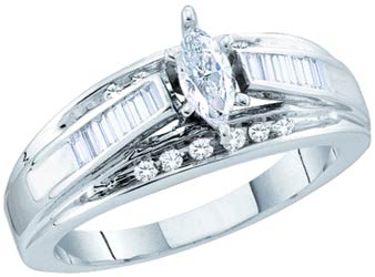 Ladies Diamond Engagement Ring 14K White Gold 0.50 cts. GD-52373