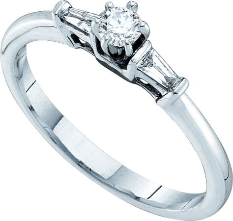 Ladies Diamond Engagement Ring 14K White Gold 0.19 cts. GD-52545 - Click Image to Close