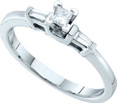 Ladies Diamond Engagement Ring 14K White Gold 0.19 cts. GD-52546 - Click Image to Close