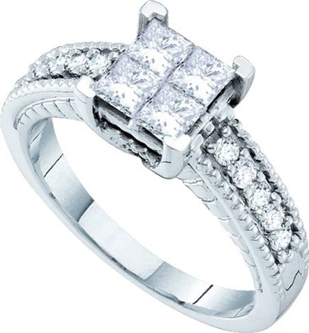 Ladies Diamond Engagement Ring 14K White Gold 1.00 ct. GD-52824