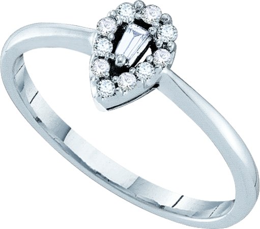 Ladies Diamond Engagement Ring 14K White Gold 0.14 cts. GD-52922