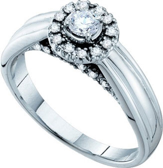 Ladies Diamond Engagement Ring 14K White Gold 0.33 cts. GD-52974