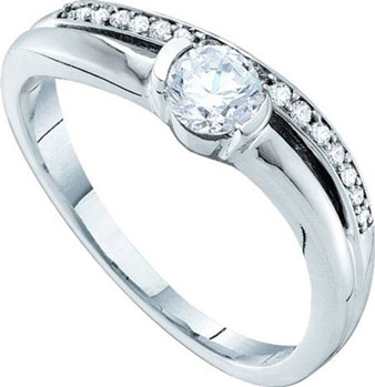 Ladies Diamond Engagement Ring 14K White Gold 0.42 cts. GD-52976 - Click Image to Close