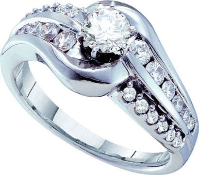 Diamond Round Engagement Ring 14K White Gold 1.00 ct. GD-52978