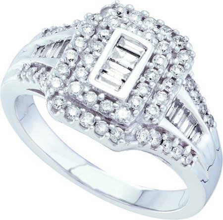 Ladies Diamond Engagement Ring 14K White Gold 0.77 cts. GD-53005