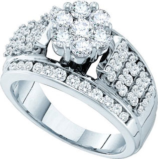 Ladies Diamond Engagement Ring 14K White Gold 1.50 cts. GD-53057 - Click Image to Close