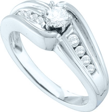 Ladies Diamond Engagement Ring 14K White Gold 0.40 cts. GD-53070 - Click Image to Close
