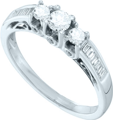 Ladies Diamond Engagement Ring 14K White Gold 0.51 cts. GD-53120