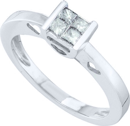 Ladies Diamond Engagement Ring 14K White Gold 0.25 cts. GD-53191 - Click Image to Close