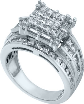 Ladies Diamond Engagement Ring 14K White Gold 2.00 ct. GD-53262