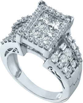 Ladies Diamond Engagement Ring 14K White Gold 2.00 ct. GD-53263