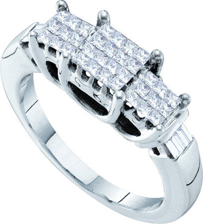 Ladies Diamond Engagement Ring 14K White Gold 0.50 cts. GD-53495 - Click Image to Close
