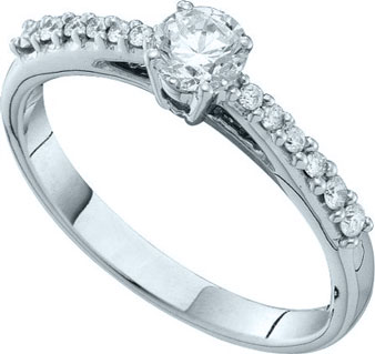 Ladies Diamond Engagement Ring 14K White Gold 0.50 cts. GD-52968 - Click Image to Close
