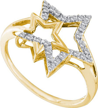 Ladies Diamond Star Ring 10K Yellow Gold 0.09 cts. GD-55533