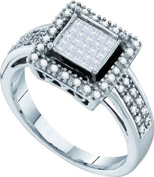Ladies Diamond Engagement Ring 10K White Gold 0.33 cts. GD-57274 - Click Image to Close