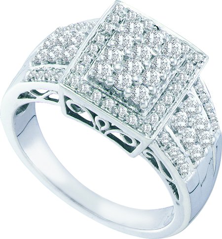 Ladies Diamond Egagement Ring 14K White Gold 0.63 cts. GD-58681