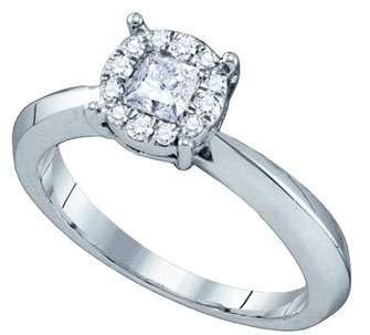 Ladies Diamond Engagement Ring 14K White Gold 0.50 cts. GD-63175 - Click Image to Close
