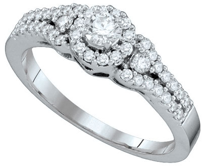 Ladies Diamond Engagement Ring 14K White Gold 0.55 cts. GD-65402