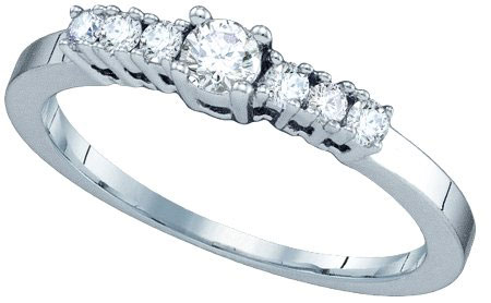 Ladies Diamond Engagement Ring 14K White Gold 0.29 cts. GD-65561 - Click Image to Close