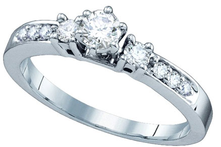 Ladies Diamond Engagement Ring 14K White Gold 0.40 cts. GD-65564