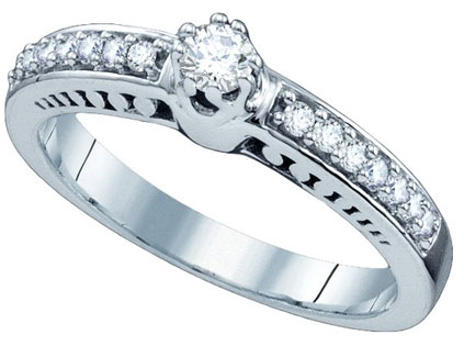 Ladies Diamond Engagement Ring 14K White Gold 0.28 cts. GD-65736