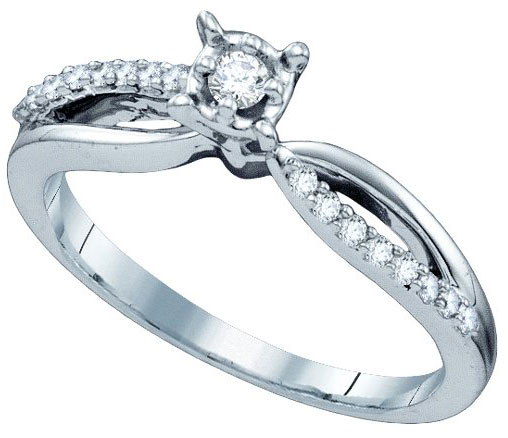 Ladies Diamond Engagement Ring 14K White Gold 0.25 cts. GD-65739 - Click Image to Close