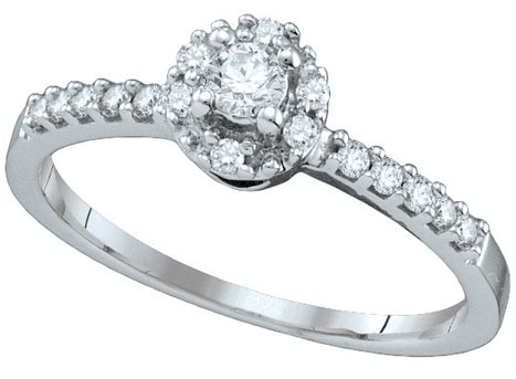 Ladies Diamond Engagement Ring 14K White Gold 0.27 cts. GD-66885