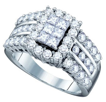Ladies Diamond Engagement Ring 14K White Gold 2.00 ct. GD-67219 - Click Image to Close
