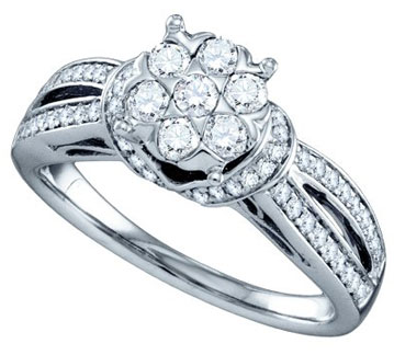 Ladies Diamond Engagement Ring 14K White Gold 0.75 cts. GD-67307 - Click Image to Close
