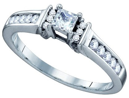 Ladies Diamond Engagement Ring 14K White Gold 0.38 cts. GD-67366