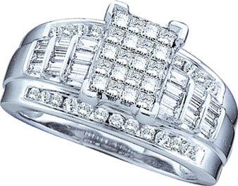 Ladies Diamond Invisible Ring 10K White Gold 1.00 ct. GD-67772