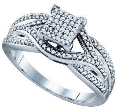 Ladies Diamond Engagement Ring 14K White Gold 0.33 cts. GD-68505 - Click Image to Close