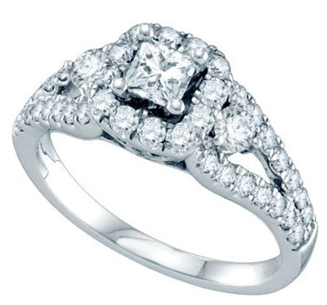 Diamond Engagement Ring 14K White Gold 1.25 cts. GD-68709