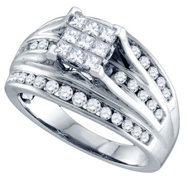 Ladies Diamond Engagement Ring 14K White Gold 0.50 cts. GD-69179 - Click Image to Close