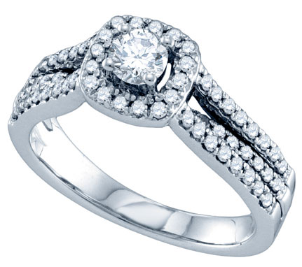 Diamond Engagement Ring 14K White Gold 0.76 cts. GD-69766