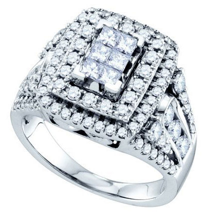 Ladies Diamond Engagement Ring 14K White Gold 1.00 ct. GD-69783 - Click Image to Close
