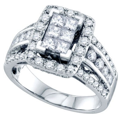 Ladies Diamond Engagement Ring 14K White Gold 1.50 cts. GD-69820