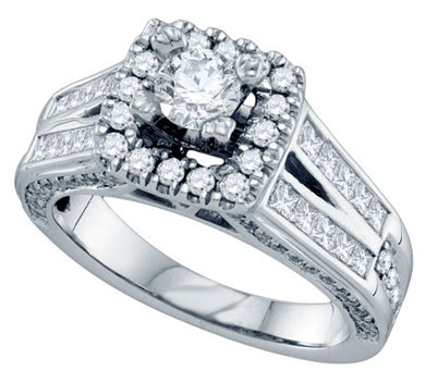 Diamond Engagement Ring 14K White Gold 1.50 cts. GD-70218