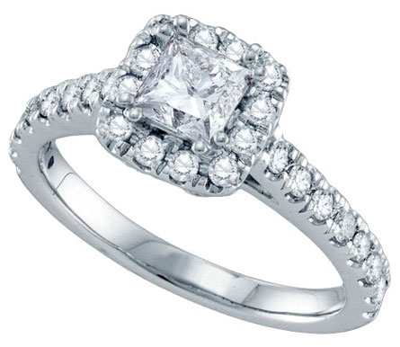 Diamond Engagement Ring 14K White Gold 1.00 ct. GD-70220 - Click Image to Close