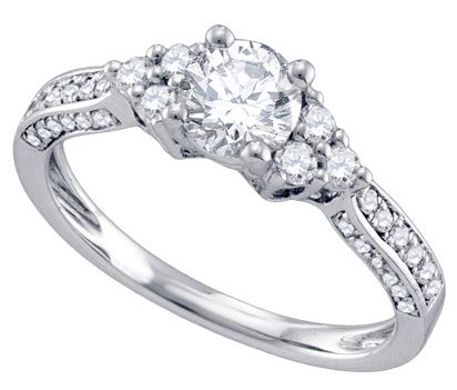 Diamond Engagement Ring 14K White Gold 1.15 cts. GD-70299