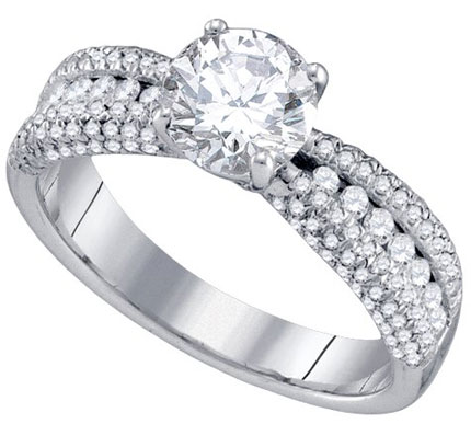 Ladies Diamond Engagement Ring 14K White Gold 1.00 ct. GD-70309