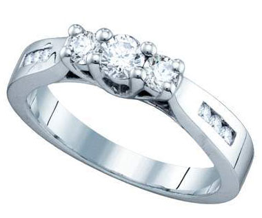 Ladies Diamond Engagement Ring 14K White Gold 0.35 cts. GD-70925 - Click Image to Close