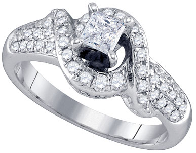 Ladies Diamond Engagement Ring 14K White Gold 0.85 cts. GD-73475